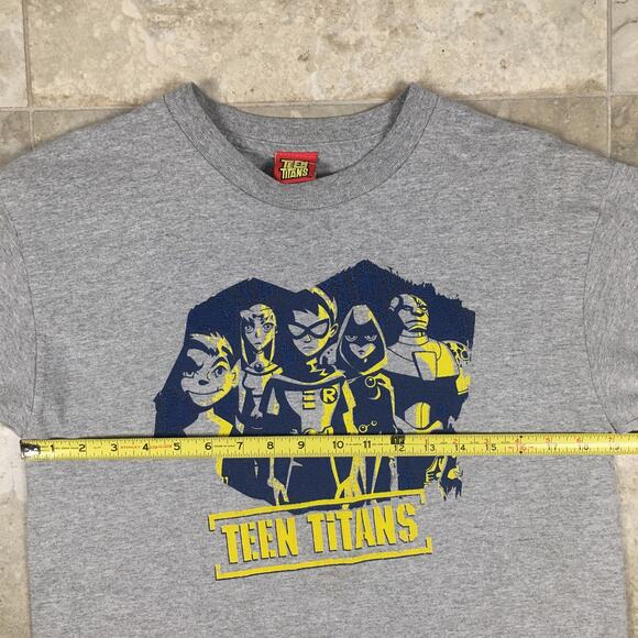 Vintage 2005 Teen Titans Graphic T Shirt Cartoon DC Comics Tee TV Movie Y2K Gray - Picture 10 of 15